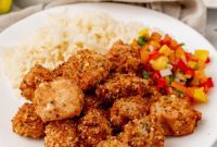 Hot Honey Glazed Air Fryer Salmon Bites