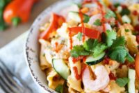 Bold Sriracha Shrimp Pasta Salad