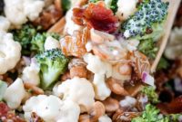 Amish-Style Creamy Broccoli and Cauliflower Salad