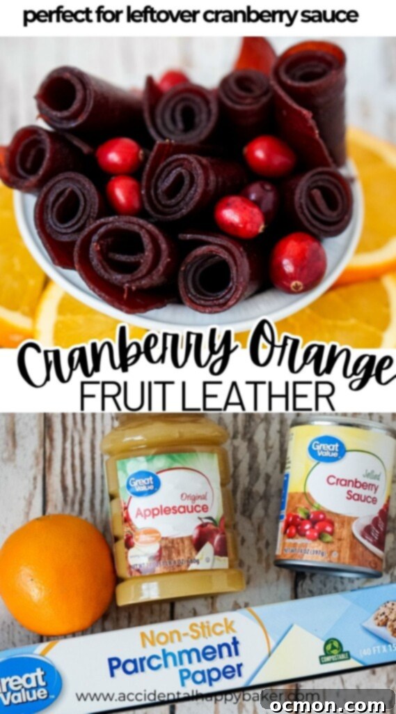Cranberry Orange Fruit Leather is a sweet and tart tasty handheld treat that your kids will not only eat, but actually love and is fabulous for using up leftover cranberry sauce!