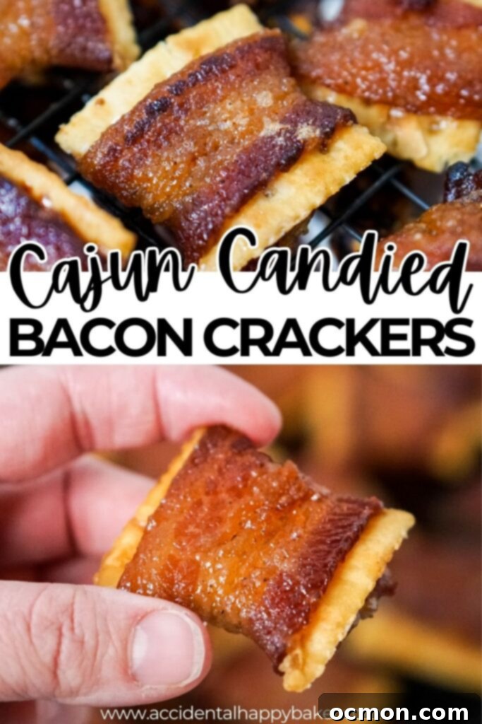 Cajun Caramelized Bacon Cracker Crunch 9 Sweet and spicy, crispy and crunchy, these Cajun Candied Bacon Crackers make a decadently delicious appetizer that’s sure to impress! My family calls these crackers bacon magic and let me tell you the bacon grease soaks into the crackers and the brown sugar crystallizes in a way that just might have you believe regular old saltine crackers can indeed hold a little bit of magic!
