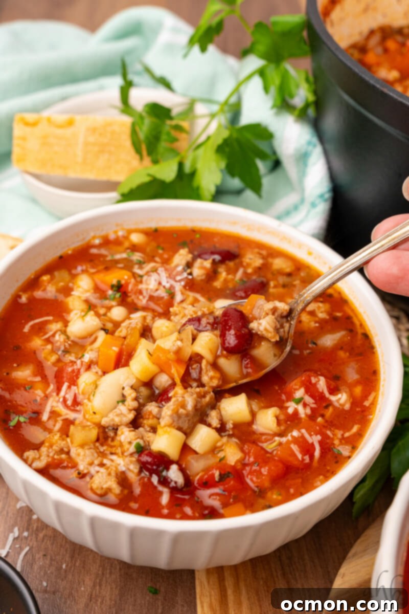 Effortless Sausage Pasta Fagioli 11 img 10474 10