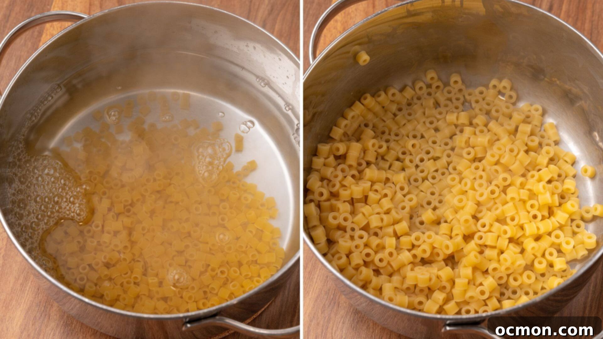 Effortless Sausage Pasta Fagioli 8 The ditalini pasta is boiled and drained.