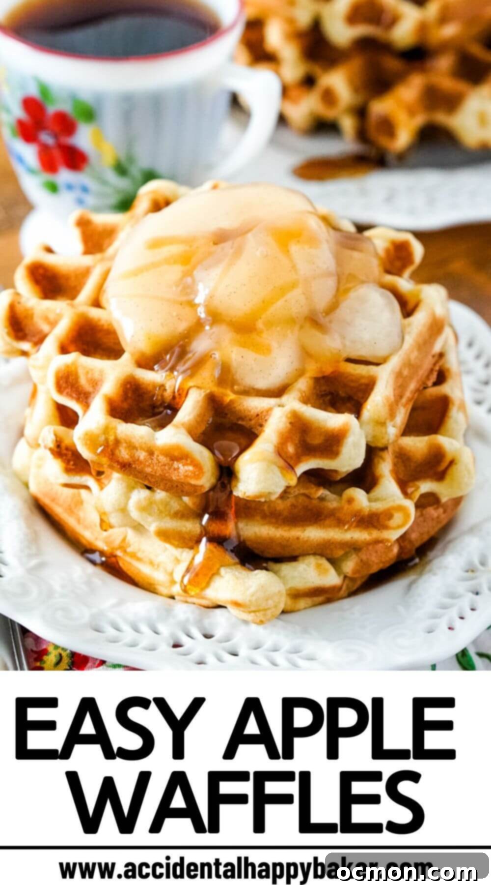 You won’t find an easier Apple Waffle recipe! These apple waffles are soft and fluffy with bites of tender apple inside and cinnamon goodness, but made incredibly easy by utilizing canned apple pie filling! 