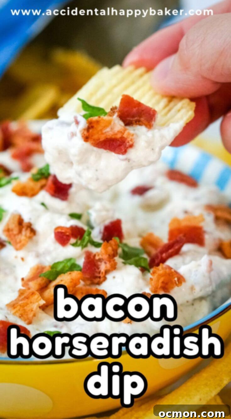 Calling all horseradish lovers! This bacon horseradish dip is for you! This creamy dip is loaded with nonstop flavor. Smoky bacon, zippy horseradish and sour cream are the shining stars in this easy to make appetizer. Share your feedback!