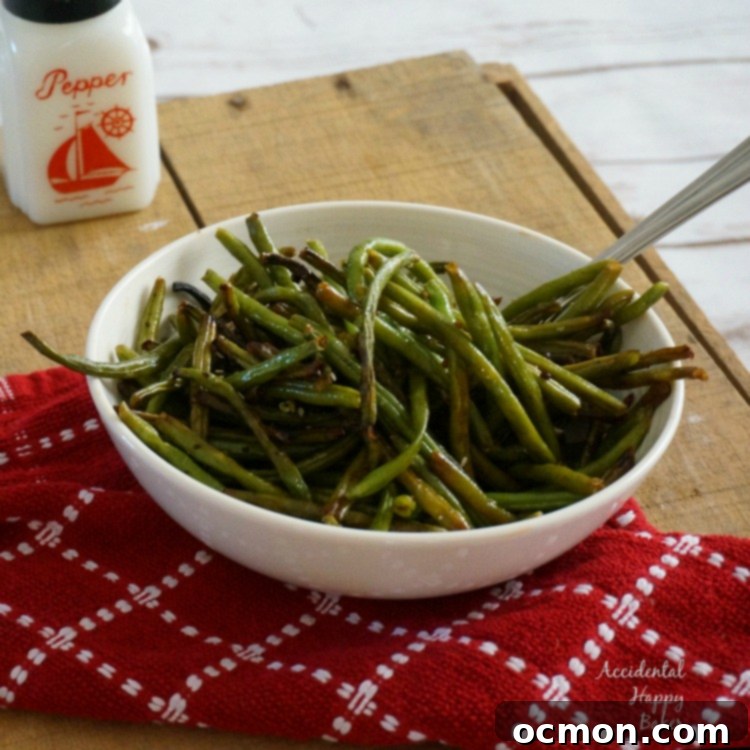 Oven Roasted Green Beans with Garlic and Soy