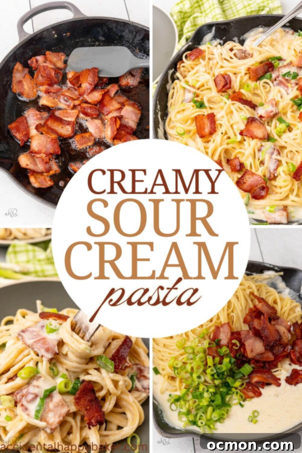  Sour Cream Pasta features a creamy and tangy sour cream sauce accented by crisp bacon and green onions. A budget friendly main dish that comes together in less than 30 minutes!