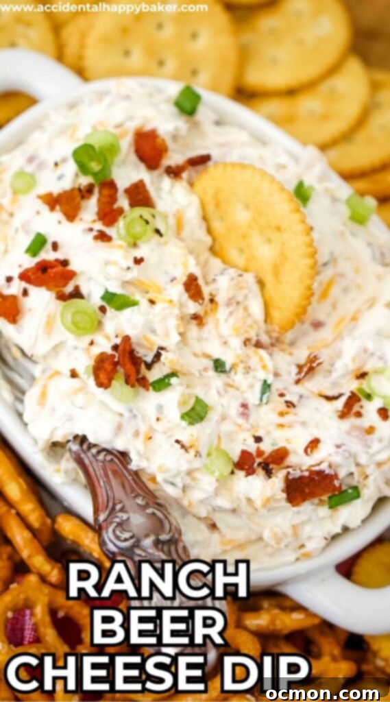 Ranch Beer Cheese Dip brings the flavor! This cheesy ranch dip with bacon and beer makes the perfect appetizer for parties or for tailgating. This simple recipe takes just 5 ingredients and about 5 minutes to make. But trust me, once you start dipping, you’re going to have a hard time saying no to this cheesy dip.