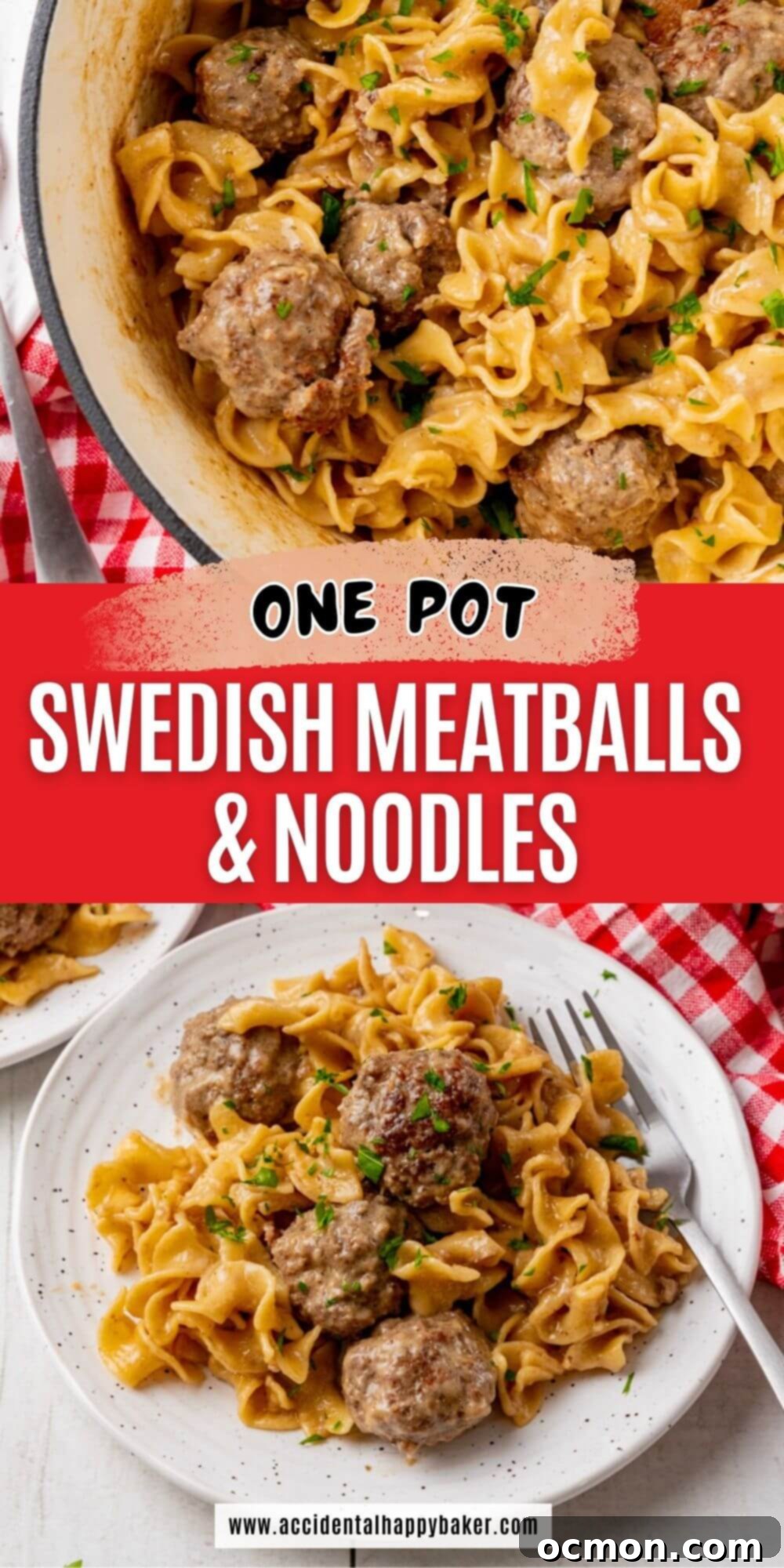 This One Pot Swedish Meatballs and Noodles recipe is creamy, hearty and delicious, not to mention budget friendly! You can make this recipe even easier by using store bought frozen meatballs.  I like to serve this dish with steamed broccoli to soak up any extra sauce on the plate! 