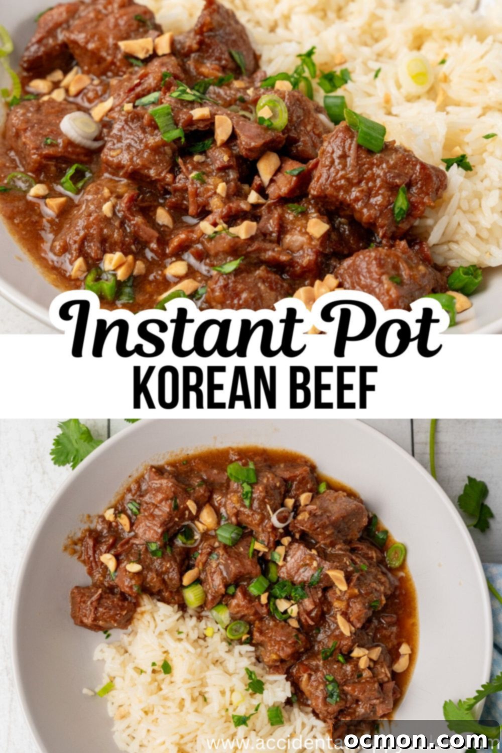 You won't believe how easy it is to make this Instant Pot Korean Beef recipe. Tender bites of sweet and savory beef in a flavor packed sauce, pair it with rice and a sprinkling of green onion and sesame seeds for quick and easy main dish. 