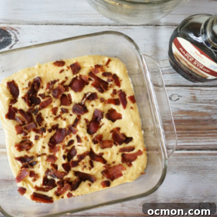 Sweet & Savory Maple Bacon Cornbread 5 Maple Bacon Cornbread. Sweet and savory maple bacon cornbread, a simple twist on cornbread mix that takes 25 minutes.