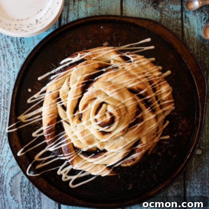 Chocolate Cinnamon Rolls. The easiest and biggest chocolate cinnamon roll you'll ever make! 