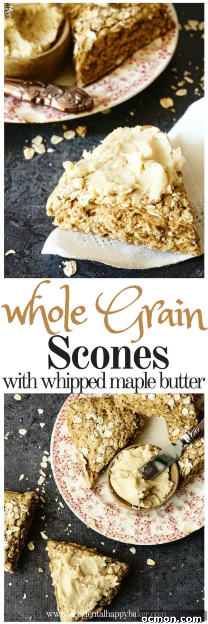 Whole Grain Scones with creamy Maple Butter, served warm for breakfast or brunch
