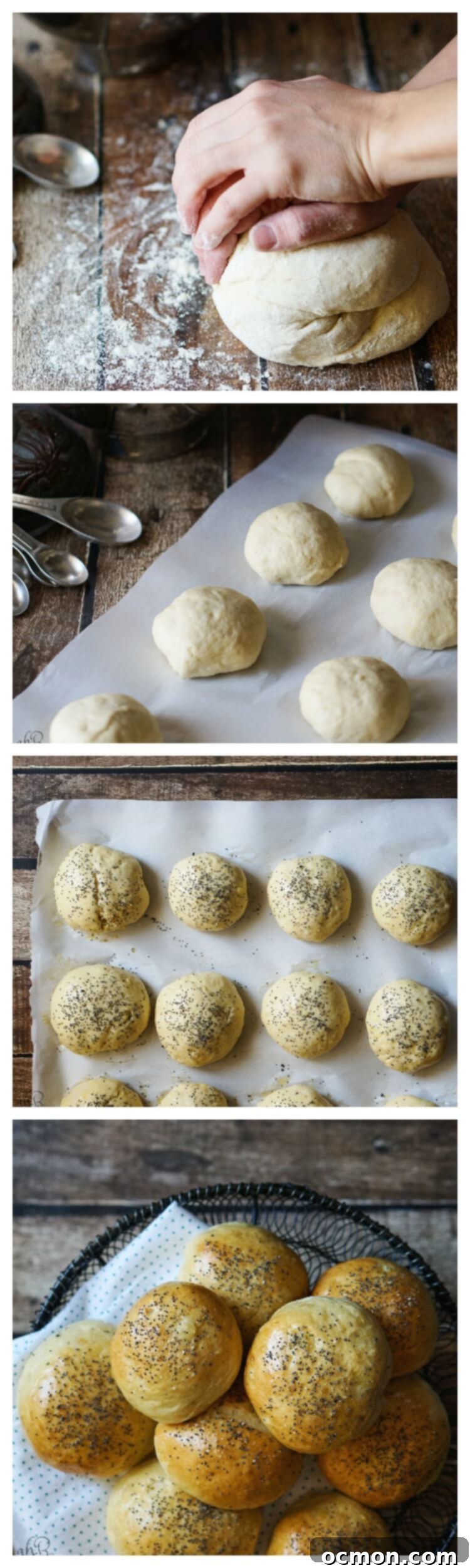 Sweet Onion Rolls 2 A delicious homemade Caramelized Onion Bun cut in half, ready for a burger or sandwich.