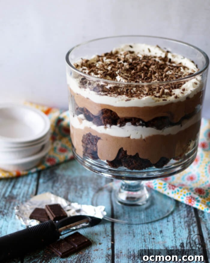 Chocolate Brownie Trifle recipe card image