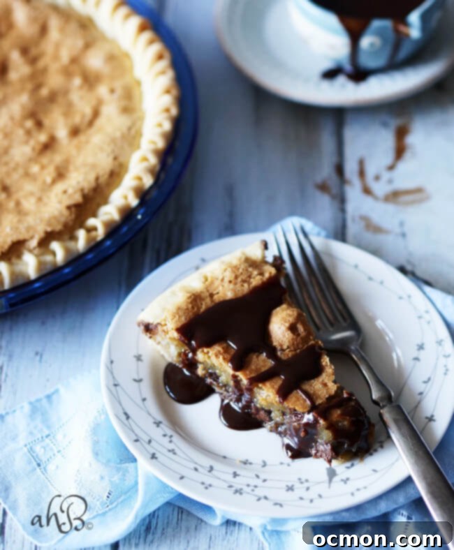Decadent Chocolate Chip Cookie Pie 2 Warm Chocolate Chip Cookie Pie Slice