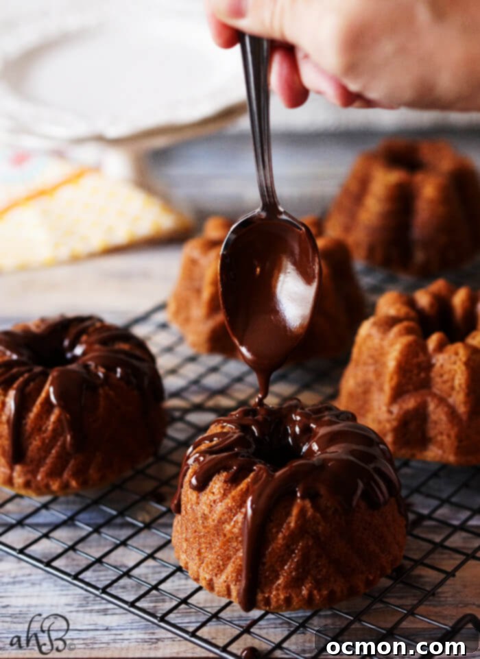 Irresistible Mini Banana Bundt Cakes 4 A perfectly baked mini banana bundt cake, showing its detailed shape