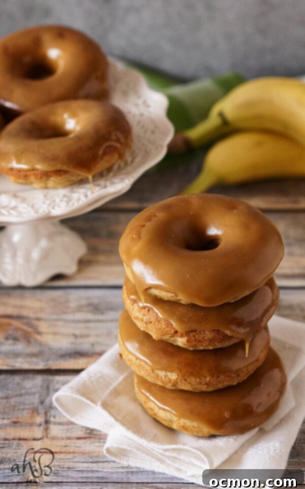 Salted Caramel Banana Donut Bliss 7 Delightful Baked Banana Donuts with Homemade Salted Caramel Glaze
