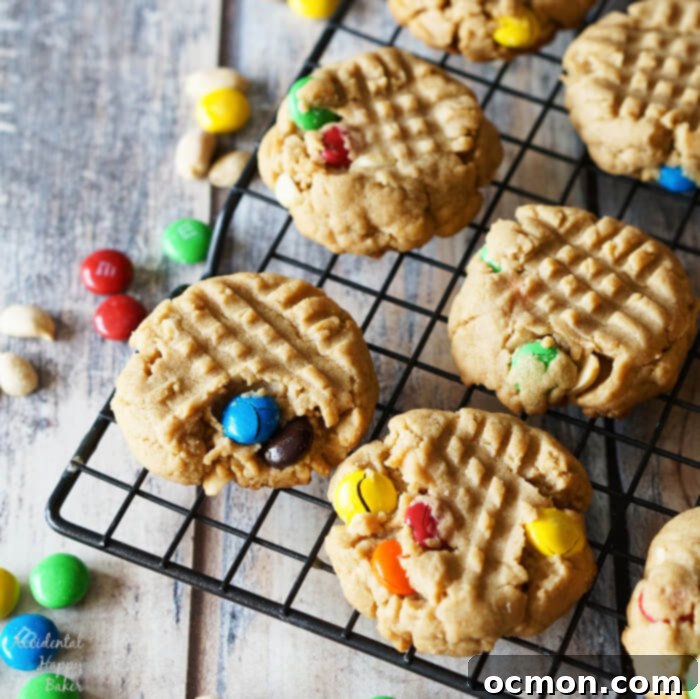 Homemade Chunky Peanut Butter Cookies ready to eat