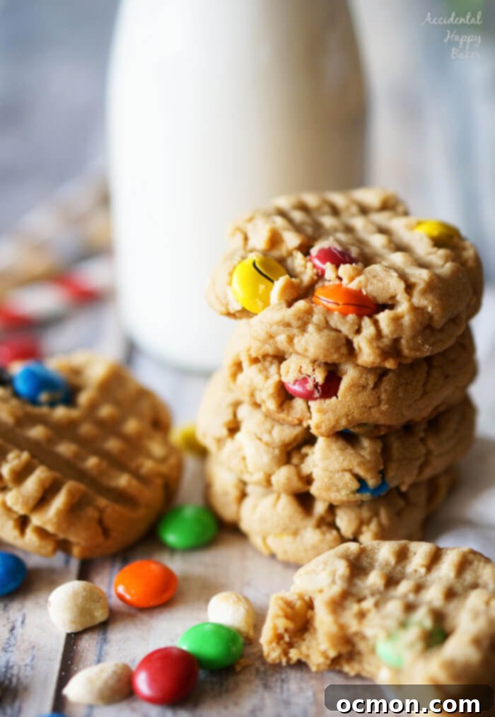 Recipe image for Chunky Peanut Butter Cookies with M&M's