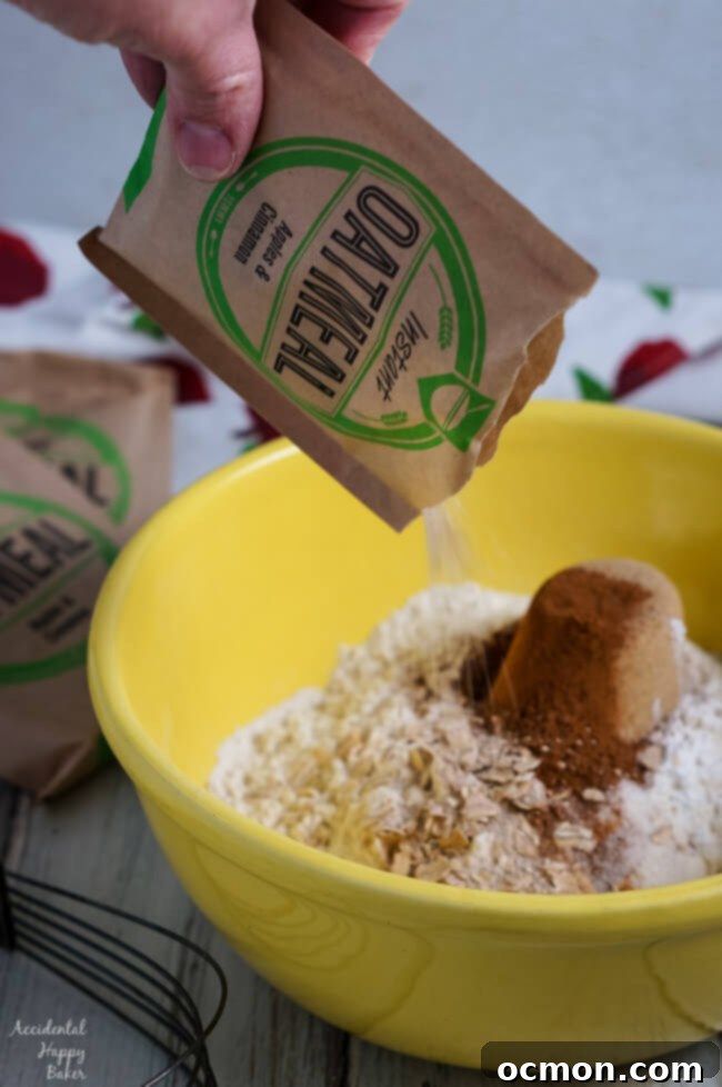 Quick Oatmeal Scones 3 Instant Oatmeal is added to the scone mixture.