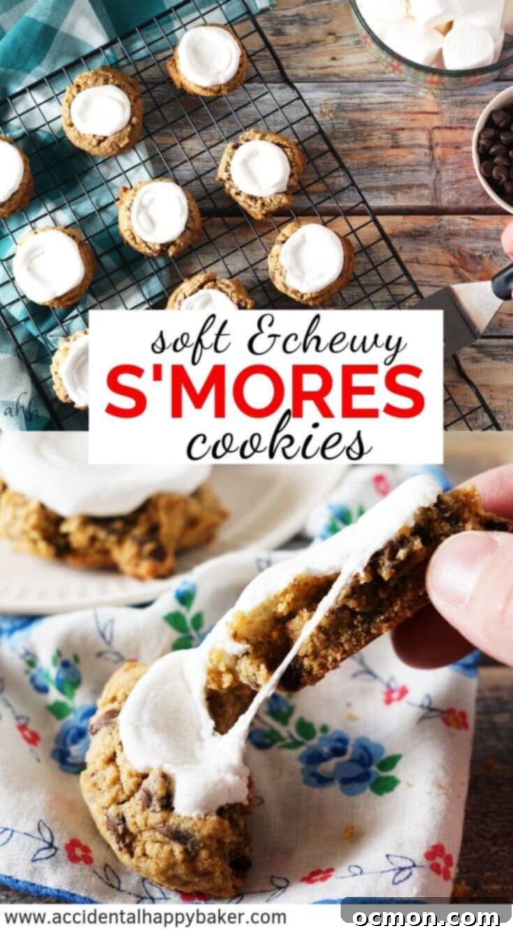 Soft and Chewy Smores Cookies - Loaded with chocolate chips, marshmallows, and graham cracker flavor, perfect for sharing!