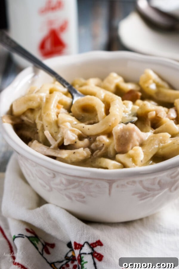 Instant Pot Turkey Noodles 2 Creamy Instant Pot Turkey and Noodles in a bowl