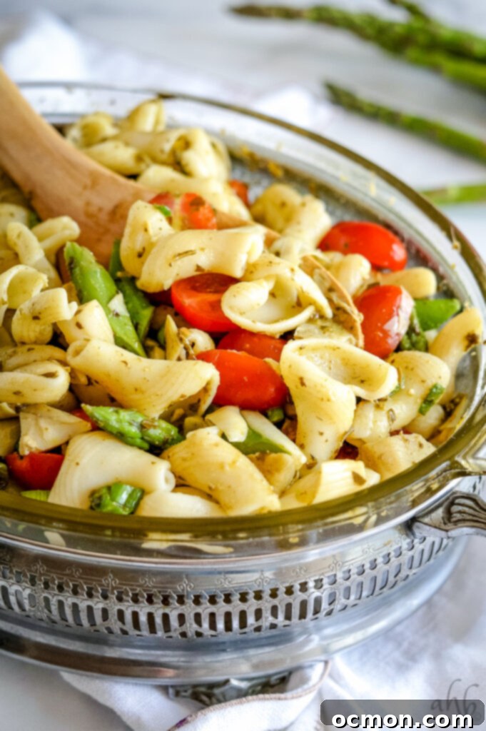 Various pasta shapes displayed, suitable for pasta salad.
