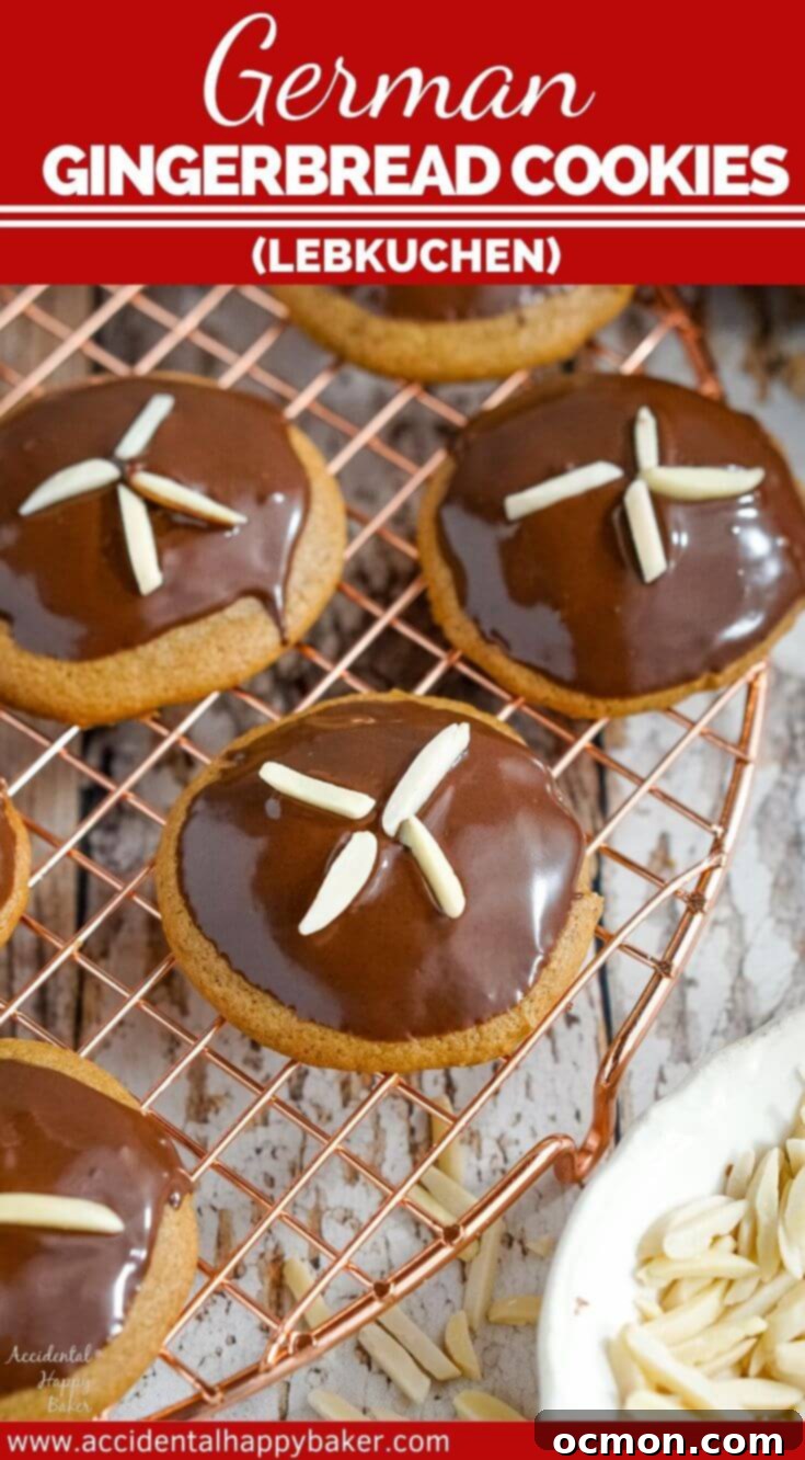 A festive spread of traditional German gingerbread cookies (Lebkuchen) with chocolate and nut toppings, perfect for holiday gifting or sharing.