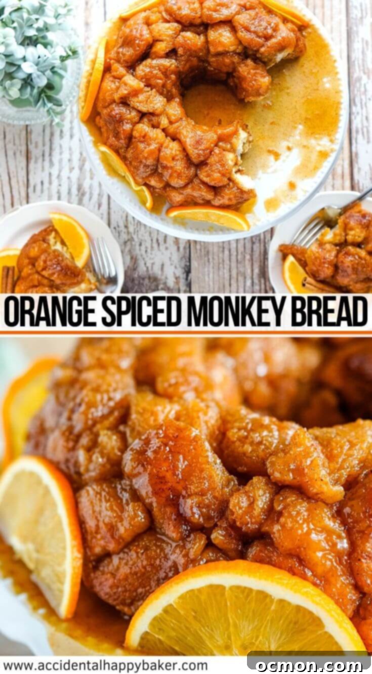 Citrus Spice Pull-Apart Bread 9 Orange Spiced Monkey Bread, Soft and fluffy biscuit pieces are rolled in orange zest, cinnamon, ground cloves and sugar before being doused in a homemade orange syrup and baked into a golden brown syrupy pull-apart treat! #monkeybread #orangespice