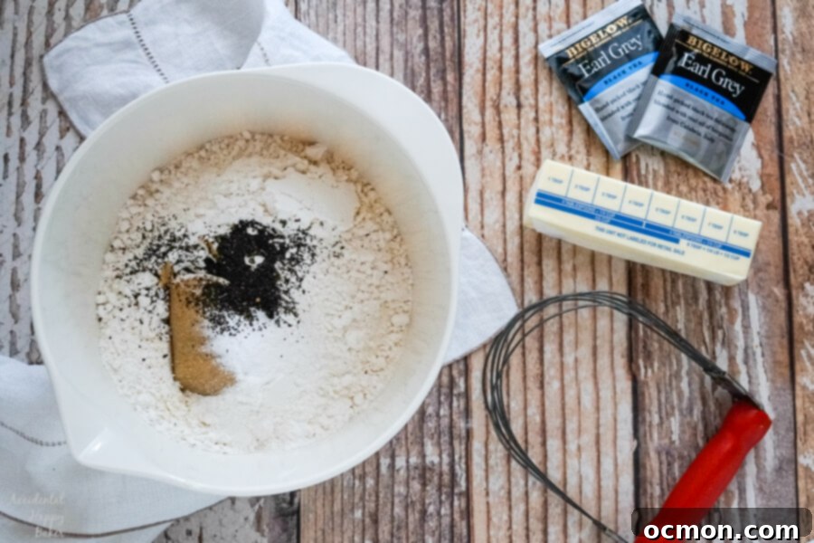 All the dry ingredients are added to the mixing bowl. 