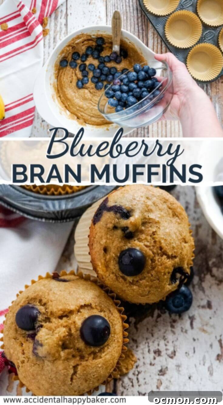Wholesome Blueberry Bran Muffins 9 A vibrant, pin-friendly image of several blueberry bran muffins, showcasing their fluffy texture and the sweet blueberries. Ideal for sharing on Pinterest and saving for future baking inspiration.