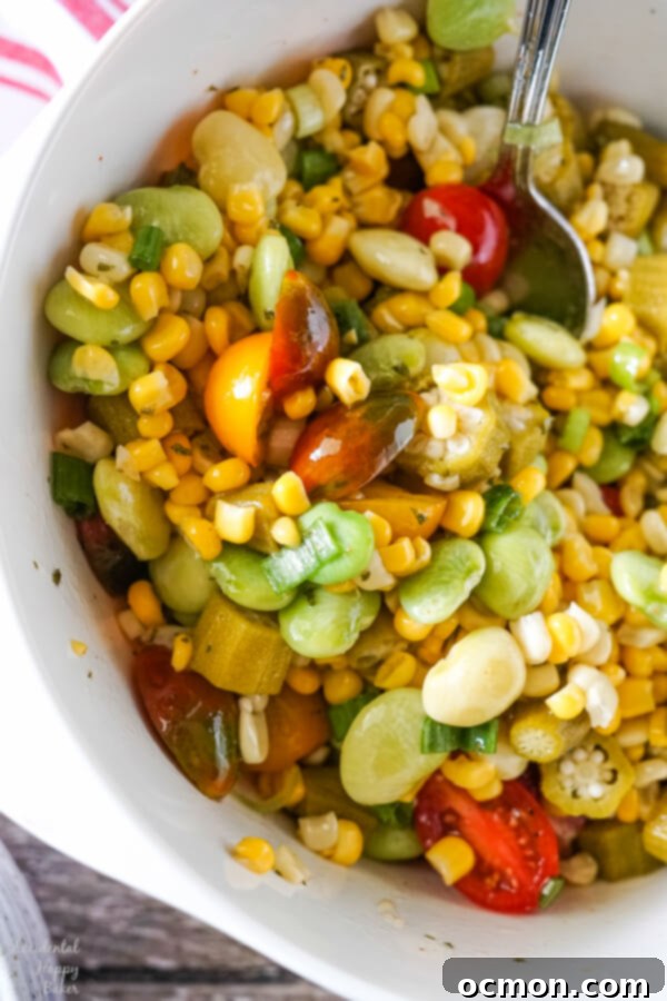 Close-up of fresh, vibrant lima beans, a key ingredient in Succotash Salad.