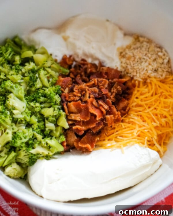 A mixing bowl full of the ingredients needed. 