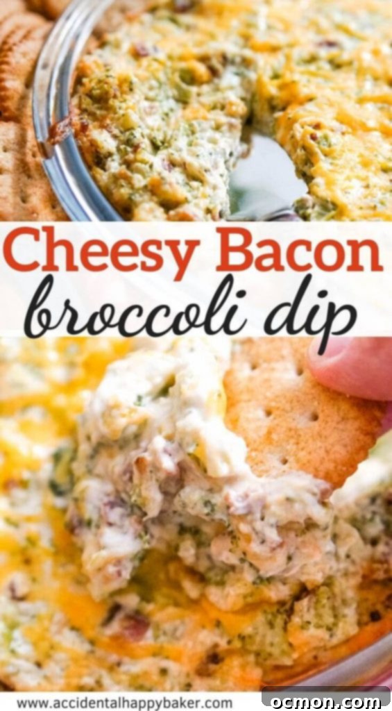 Cheesy Bacon and Broccoli Dip transforms frozen broccoli, bacon and cheese into a creamy and cheesy, easy and addictive hot party appetizer! 