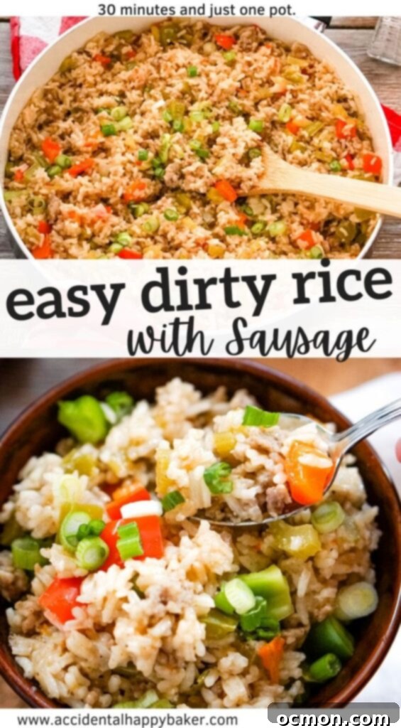 This easy dirty rice with sausage recipe makes a quick and flavorful dish that is full of sausage, rice, and veggies cooking in Cajun spices! It’s easy on the budget, easy to customize with what you have on hand,and works well as a side dish or as a main dish your family will love.
