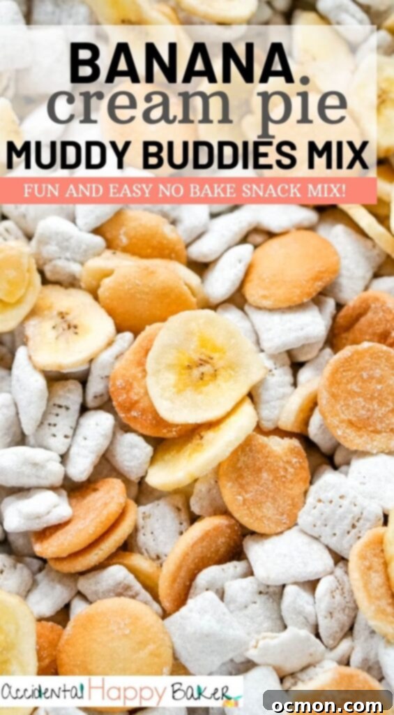 Banana cream pie muddy buddies makes a quick, fun and easy snack with the flavors of traditional banana cream pie.