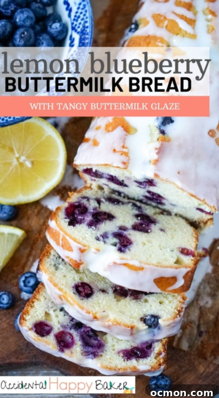 Zesty Lemon Blueberry Loaf with Creamy Buttermilk Glaze 8 A stunning, perfectly baked Lemon Blueberry Buttermilk Loaf, generously studded with sweet blueberries and bright lemon zest, topped with a luscious tangy buttermilk glaze. This quick bread is an ideal way to brighten any day, whether for breakfast, a snack, or dessert!